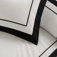 Parure de lit de luxe SANHOO King Size pour hôtel, ensemble de couette et draps brodés en coton, linge de lit d'hôtel confortable