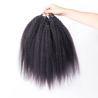 Extensions de cheveux en plumes 100% naturelles non traitées, pointes lisses et crépues, cheveux humains pour tressage, plumes crépues épaisses, extensions de cheveux au crochet