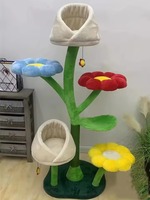 Arbre à chat en bois fait main de luxe moderne avec branches en bois véritable, hauteur 113 cm, poids 13,9 kg, jouet pour chat, emballage en carton