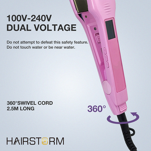 Lisseur de cheveux professionnel à plaques larges rose, 480 degrés, écran LCD numérique, titane, lisseur de cheveux à marque privée - Product Image 3