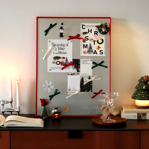 Tablero <span class=keywords><strong>de</strong></span> Fotos Magnético Minimalista Hecho a Mano, Marco <span class=keywords><strong>de</strong></span> Aluminio y Acero Inoxidable Cepillado, Decoración <span class=keywords><strong>de</strong></span> Pared para Fotos <span class=keywords><strong>de</strong></span> Paisajes y Notas - Product Image 4
