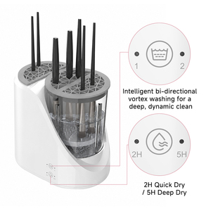 Machine de nettoyage électrique pour pinceaux de maquillage ABS avec chauffage et séchage 850 tr/min, dispositif de désturbulation de flux autonettoyant pour pinceaux, éponges et houppettes - Product Image 3