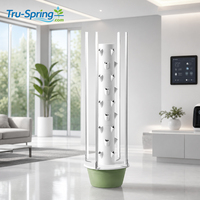 Système d'agriculture verticale commercial Tru-Spring à conception modulaire, 11 étages, 44 trous de plantation, tour hydroponique avec pompe pour utilisation en ferme