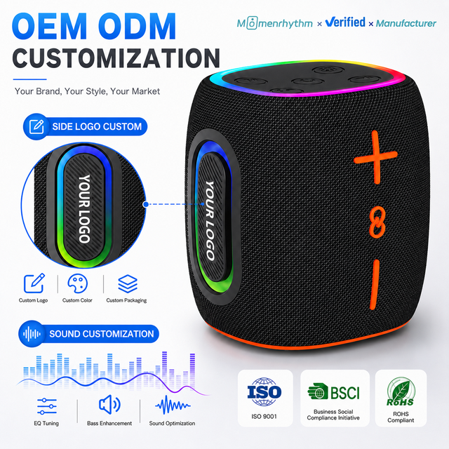 Wholesale Private Label Portable  Colorful Speaker Type C Charging 360 Rich Bass Sound for Retail Resale Brand Orders