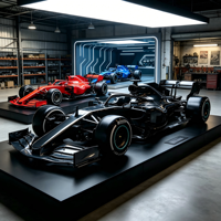Sculpture de voiture de course F1 en résine et fibre de verre, décorative et artistique, peinte à la main, pour musée automobile et exposition de voitures