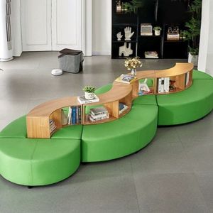 Modular S Shaped <b>Sofa</b> Bookshelf With Curved Design For Reading And Relaxation Corner Freestanding Bookcase YY111304 - Product Image 3