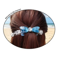 Pince à cheveux papillon en acétate Kun Hong Sweet Crystal Banana Clip pour femme – Cadeau idéal pour les fêtes, Halloween et Thanksgiving
