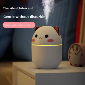New 250ml USB Silent Ultrasonic Plastic <b>Humidifier</b> Humidistat 1 Year Warranty Household Cute Pet Car Mini Ambient Light - Product Image 2