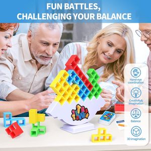 Хит продаж, 48 шт., 64 шт., 3D, Тетра, башня, строительные блоки, игрушки для <span class=keywords><strong>2</strong></span> игроков, балансирование, набор игрушек для команды, строительные блоки - Product Image 2