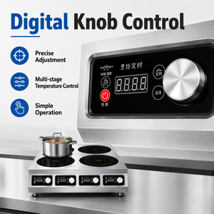 Cocina de Inducción Comercial de Alta Eficiencia con Cuatro Quemadores, Estufa de Mesa de Acero Inoxidable para Restaurante - Product Image 3