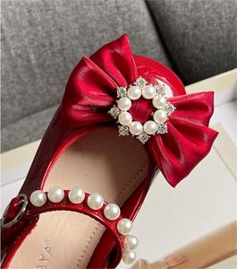 Spring Autumn Anti Rubber Black Princesses <b>Shoe</b> Charms <b>Bow</b> Pearl Kids <b>Shoes</b> Girls for Wedding Dress <b>Shoes</b> - Product Image 5