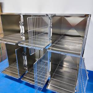 Solusi Kandang Hewan Peliharaan Modern dan Higienis, Kandang Anjing Stainless Steel dengan Roda 304, Kandang Anjing Logam Motif Hewan Modern - Product Image 5