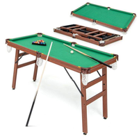 Table de billard pliable compacte avec ensemble complet de balles et queues, idéale pour enfants, adultes, maison, appartement, jardin et fêtes