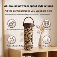Termo de Lujo con Estampado de Leopardo, de Acero Inoxidable 316, de Doble Pared, para Café, para Mujer