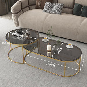 Tavolino da Tè Moderno di <span class=keywords><strong>Piccole</strong></span> <span class=keywords><strong>Dimensioni</strong></span> - Combinazione Lusso Leggero con Vetro Temperato, Contenitore Durevole ed Ecologico per <span class=keywords><strong>Soggiorno</strong></span> Familiare - Product Image 3