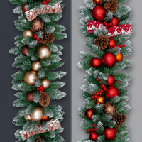 Usine guirlande de noël porte suspendu décoratif vigne chute de neige pour centre commercial entrée escalier main courante pendentif cloche fleur artificielle