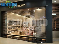 Volet roulant vertical en plastique résistant au feu pour centre commercial, volet roulant automatique en polycarbonate cristal