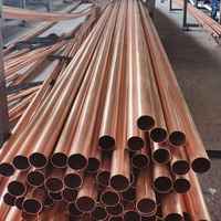 Red Copper Brass Pipe OD 6-25mm Wall Thickness 0.6-2.0mm ASTM B88 EN13348 12000BTU 18000BTU for Machine Tool Cooling System