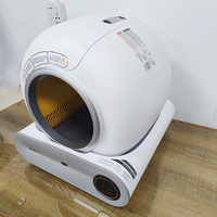 Bac à litière automatique grande capacité pour chat, sphérique et fermé, toilette intelligente autonettoyante avec contrôle des odeurs pour chats d'intérieur