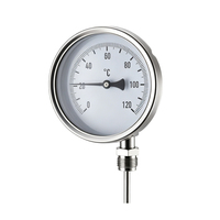 Adjustable Angle Bimetallic Thermometer Stainless Steel Industrial Temperature Gauge for Boiler Pipeline HVAC System