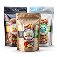 Emballage personnalisé pour biscuits aux noix, sachet refermable imperméable, sacs alimentaires réutilisables en Mylar avec logo imprimé, sac en aluminium