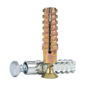 เหล็กชุบสังกะสีแบบมีฟันเลื่อยสำหรับยึดผนัง ท่อเหล็กขยายตัวพร้อมสกรูเกลียวปล่อยในตัว  พร้อมเหล็กเสียบปูนสำหรับยึดผนังยิปซัม - Product Image 1