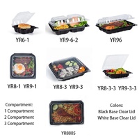 Boîtes à lunch à compartiments bicolores, contenants à emporter, emballages pour repas quotidiens, contenants pour la préparation des repas de fête avec couvercles
