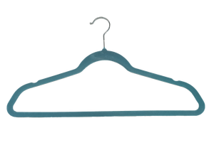 Percha de terciopelo azul para ropa, gancho flocado antideslizante para trajes, abrigos y pantalones, ideal para armario y viajes. - Product Image 2