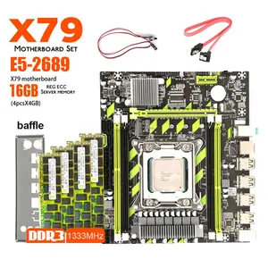 X79 scheda madre LGA 2011 XEON E5 2689 CPU Set con 4*4GB DDR3 ECC memoria gioco PC Placa Mae X79 scheda madre 2011 Kit di montaggio