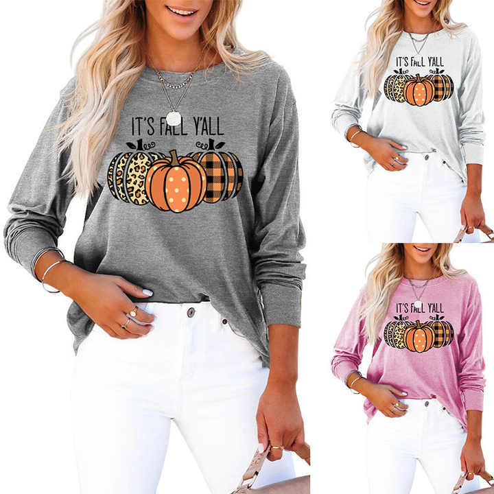 BLANCHES Women's Pumpkin Sweatshirt - Halloween Fall Long Sleeve Pullover, Lightweight, Blue, XX-Large
