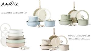 Casseroles et poêles de randonnée antiadhésives en aluminium moulé sous pression Batterie de cuisine <span class=keywords><strong>Greblon</strong></span> antiadhésive - Product Image 4
