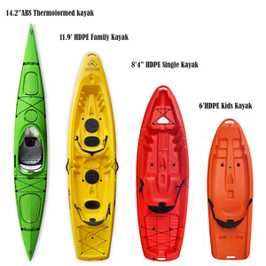 Kayak de canoa ligero y duradero de plástico para una persona de 2,6 metros, kayak de turismo recreativo por el mar, kayak individual para sentarse en la parte superior con paleta - Product Image 6