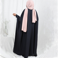 Robe de prière islamique pour femmes, 1 pièce, légère, manches chauve-souris, abaya, musulmane, modeste, maxi jilbab, robe de Ramadan, robe de fête, 15 couleurs unies