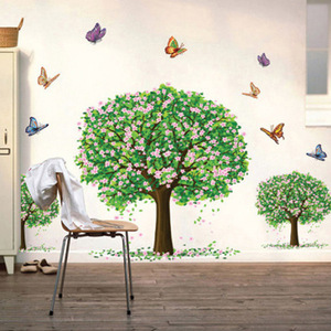 Autocollant mural 3D DIY mignon forêt, petits arbres verts frais, grands arbres, papillons, papier peint décoratif pour <span class=keywords><strong>salon</strong></span>, <span class=keywords><strong>décoration</strong></span> de la maison - Product Image 5