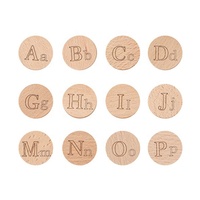 Vente en gros directe usine : Étiquettes en bois massif gravées, jetons personnalisés, numéros de série, objets artisanaux circulaires pour les fêtes