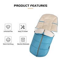 Winter New Born Safety Zip Thickening Poussette Footmuff Cushion Stroller Footmuff Pram Plain Dyed Winter Thick Sleeping Bags