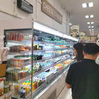 Vitrine Réfrigérée Ouverte Écoénergétique à Inverter, Sans Givre, pour Supermarché, Stockage et Présentation de Légumes, Fruits et Boissons