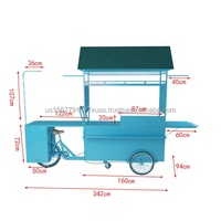 Vélo à café mobile de rue commerciale, camion à café pour la nourriture et les boissons, petit kiosque de vente au détail de nourriture de rue, kiosque de vente au détail