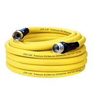 Tuyau d'arrosage hybride en polymère flexible non extensible robuste de 7,6 m x 1,6 cm - Léger, résistant aux plis, 200 PSI, pour extérieur, jardin, voiture