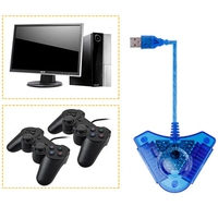 Adaptateur double port USB pour manette PS2, câble adaptateur USB pour PC, convertisseur avec lecteur CD
