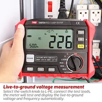 TASI TA872A Compteur numérique Boucle RCD Testeur de résistance Interrupteur de fuite Multimètre Courant de déclenchement pour le téléchargement des données de test 1 an