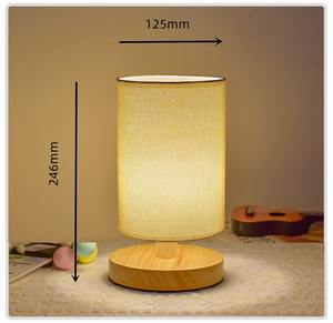 Lámpara de Escritorio USB Nórdica de Madera Maciza con Decoración de Tela, Lámpara de Noche LED para Dormitorio, Estudio, Hogar, Venta al por Mayor, Diseño Creativo - Product Image 2