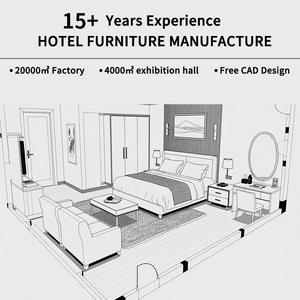 طقم أثاث فندقي تجاري سرير بلوح رأس كبير الحجم سرير فندقي فاخر أثاث فندقي جلدي مجموعات غرف نوم فندقية 5 نجوم - Product Image 6