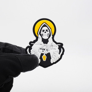 Thương mại nước ngoài chiến thuật Skeleton f Máy bay trực thăng ánh sáng ban đêm PVC mềm cao su tinh thần Huy hiệu vá cho armband 3D nước - Product Image 3
