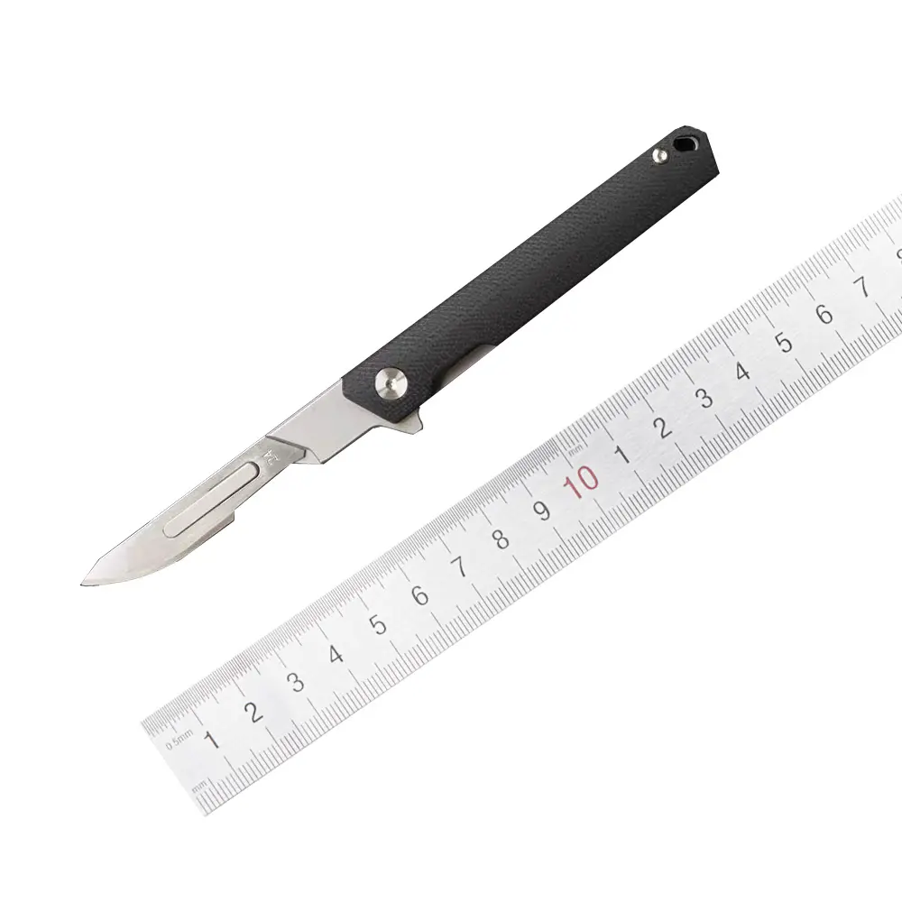 Cuchillo de bisturí portátil multifuncional para el cuidado personal, cuchillo plegable de bolsillo para acampar al aire libre