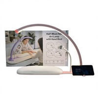 Nouvelle lampe de table UV LED demi-lune 3 en 1 avec support pour téléphone et repose-bras, 36W, luminosité réglable, lumière pour la beauté des ongles
