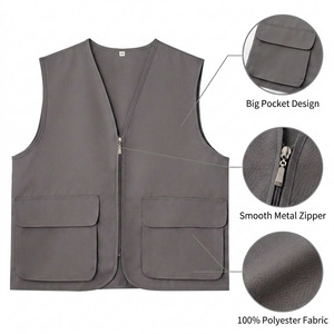 Chaleco Utilitario de Poliéster 100% Personalizado con Bolsillos <span class=keywords><strong>Grandes</strong></span>, Chaleco de Voluntario <span class=keywords><strong>para</strong></span> Personal de Eventos, Uniforme <span class=keywords><strong>para</strong></span> Equipo de Logística - Product Image 2