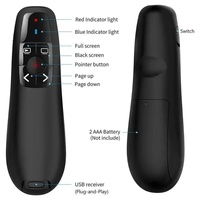 Control Remoto Inalámbrico USB de 2.4GHz para Presentaciones, Puntero con Luz Roja para Control de Diapositivas y Presentaciones PowerPoint