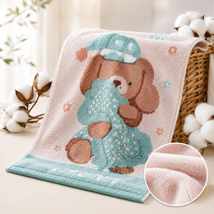 <span class=keywords><strong>Serviette</strong></span> pour enfants en coton 100% de qualité supérieure, très absorbante, motif dessin animé mignon, 25*50cm, 47g, idéale pour les routines de soin de la peau des enfants - Vente chaude - Product Image 3