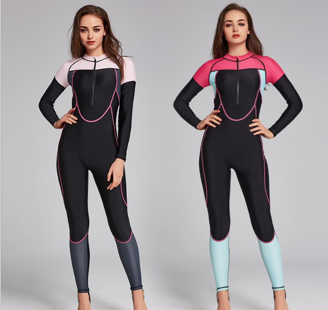 Tuta di Un Pezzo per Le Donne Abito da Sub A Corpo Pieno da Donna da 1Mm Costume da Bagno Termico A Manica Lunga con Cappuccio per Immersioni Snorkeling Surf